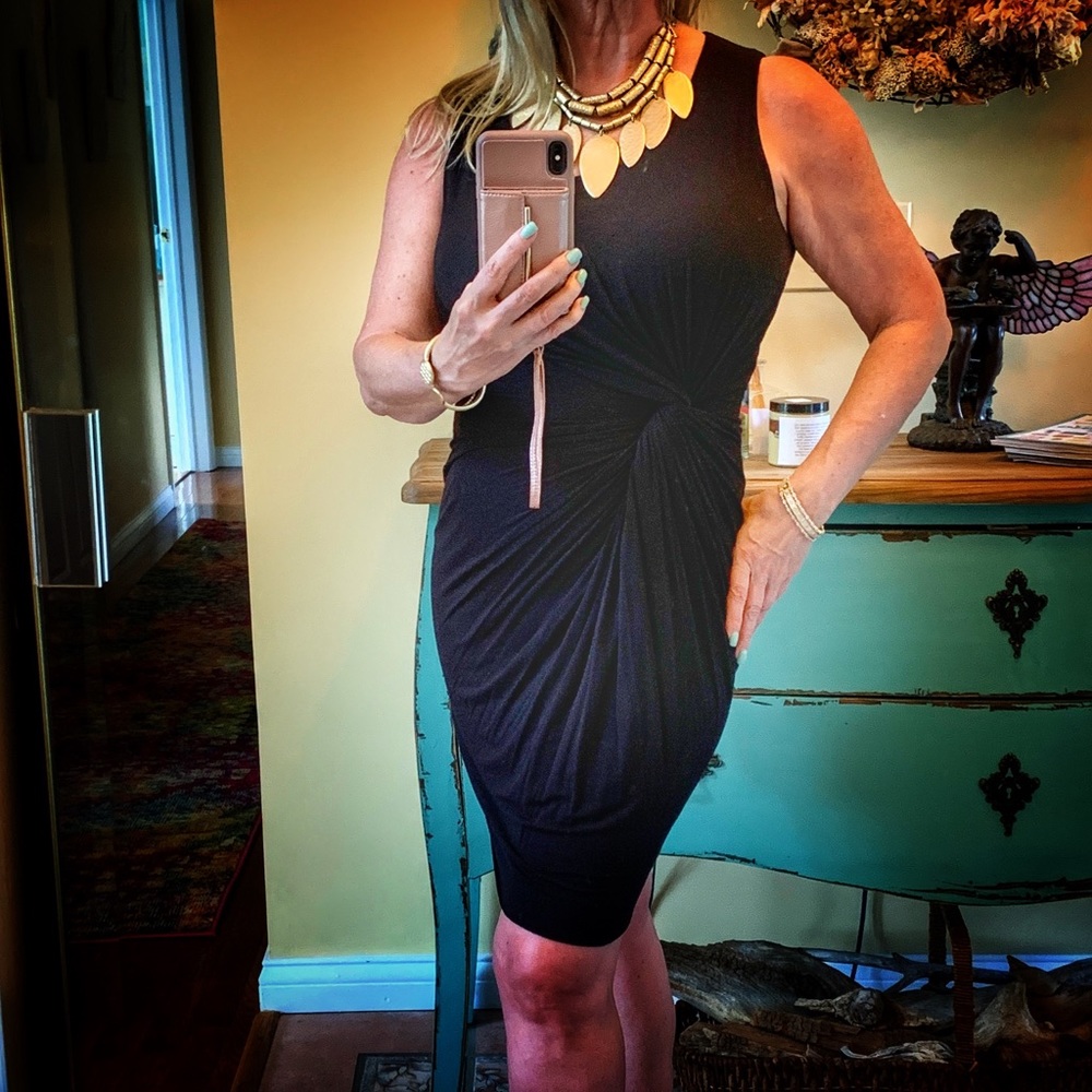 Bailey 44 Twist Front Fully Lined Sleeveless Knit Dress